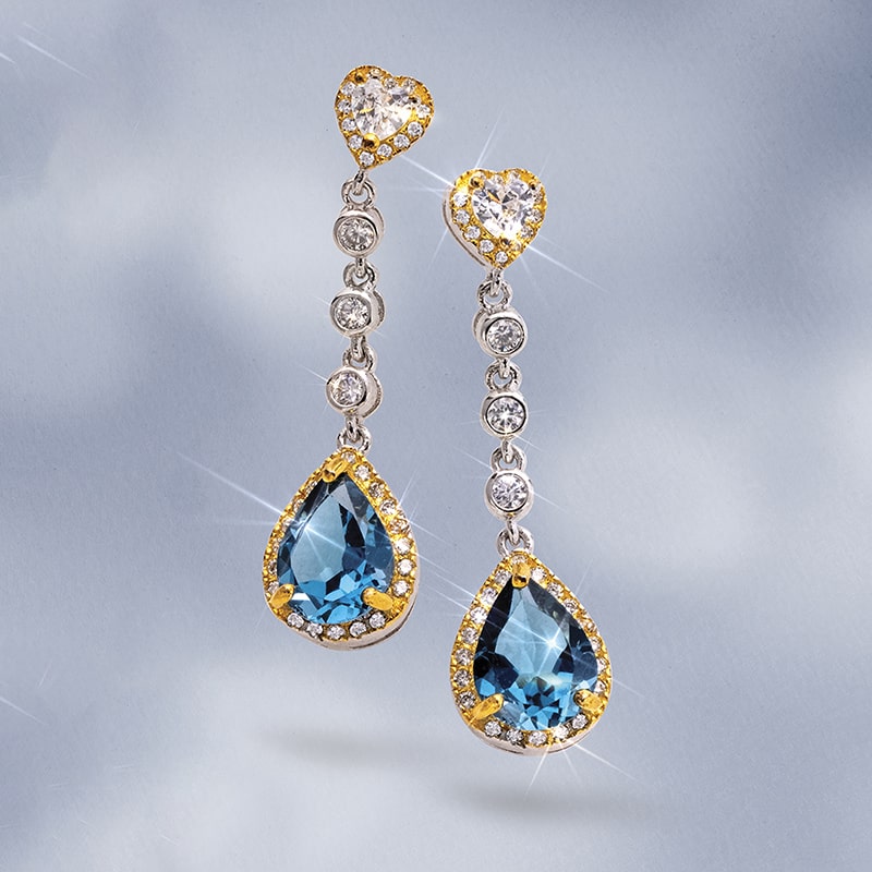 Ascot London Blue Topaz Earrings